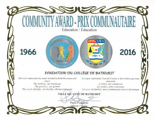 2016 Prix Communautaire Ville De Bathurst